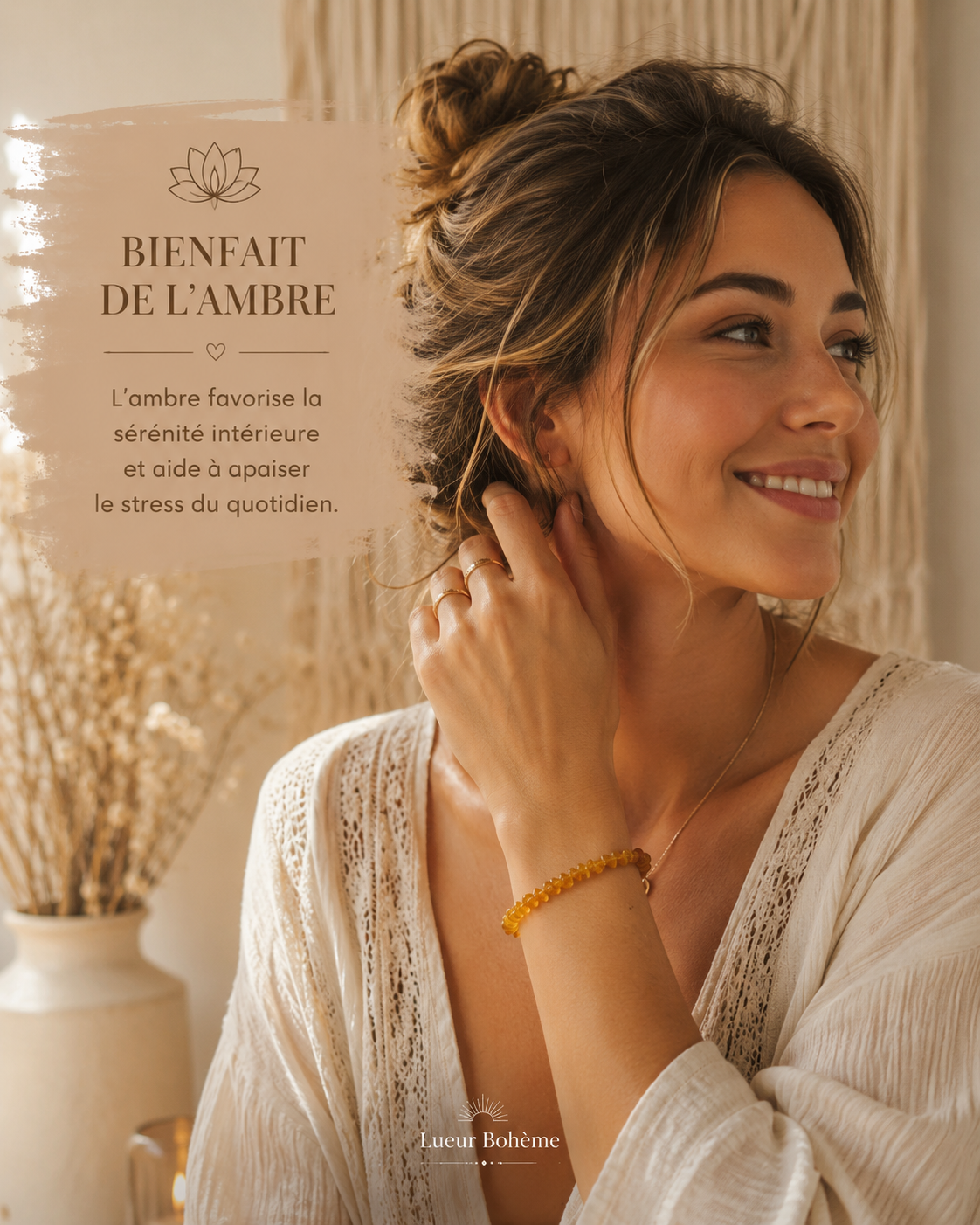 Bracelet d’Ambre Naturel – Vertus, Protection et Énergie Positive