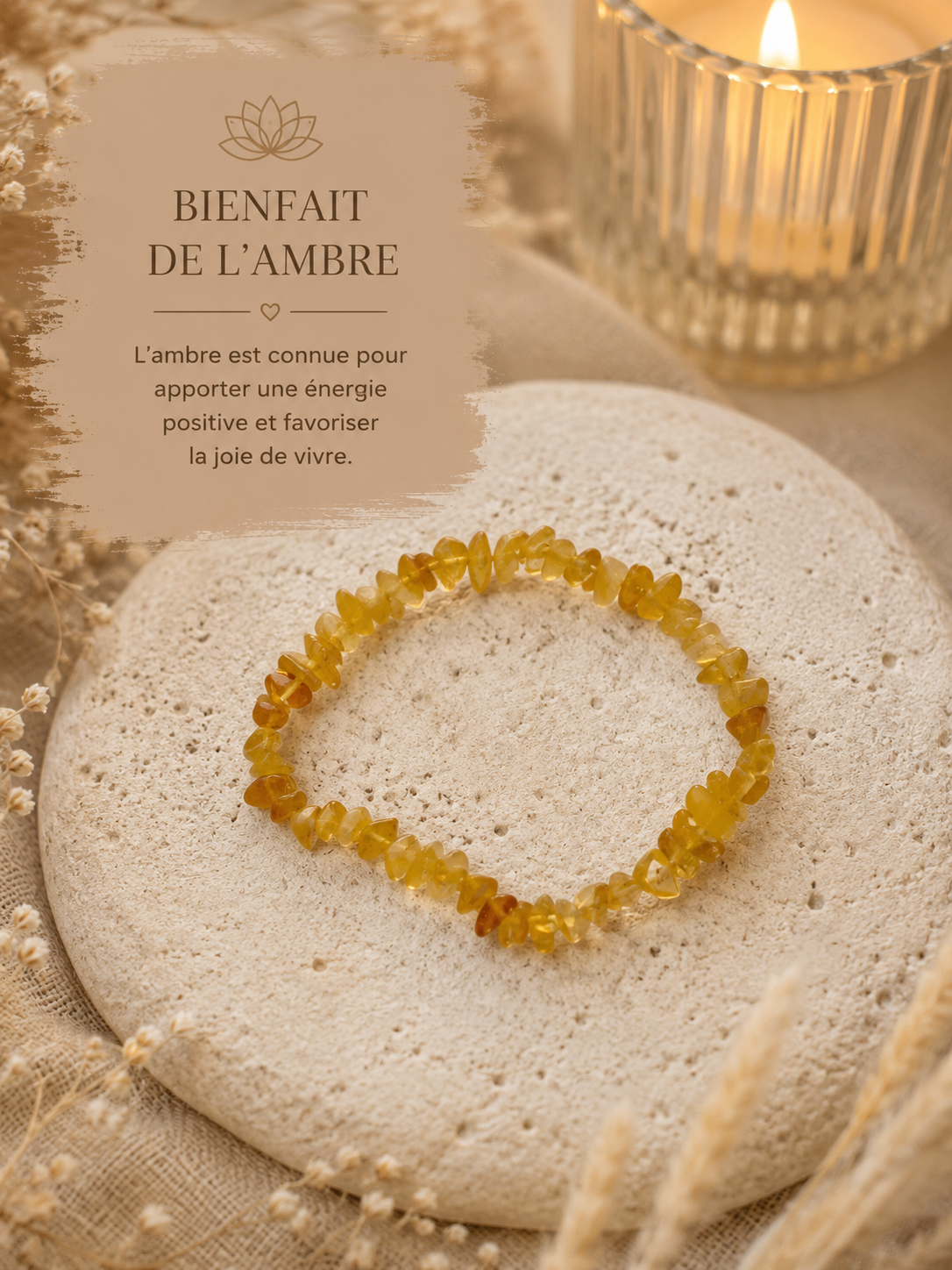 Bracelet d’Ambre Naturel – Vertus, Protection et Énergie Positive