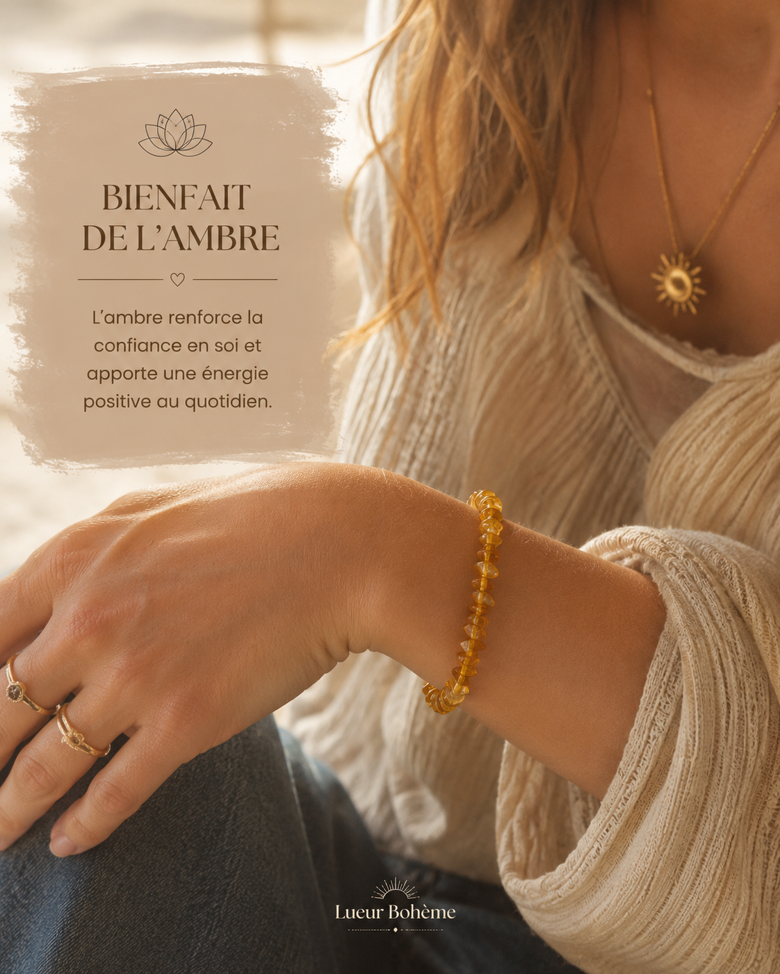 Bracelet d’Ambre Naturel – Vertus, Protection et Énergie Positive